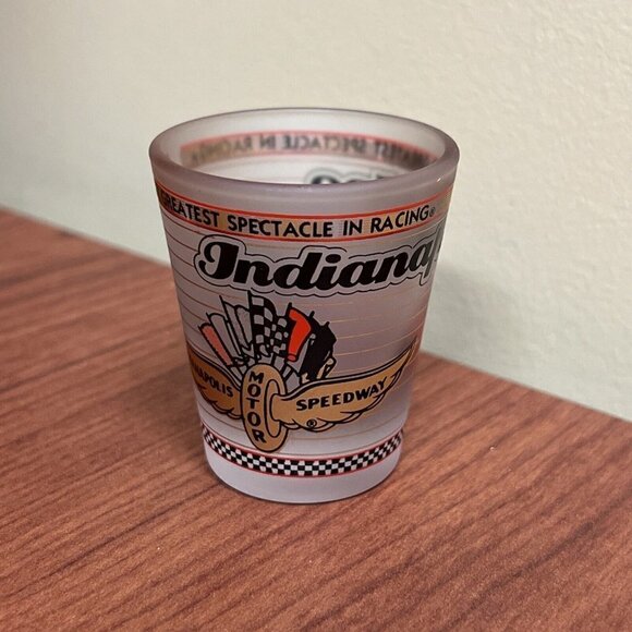 Indianapolis Motor Speedway Beveled Shot Glass IMS Indy 500 Brickyear 400 Racing - Picture 1 of 8